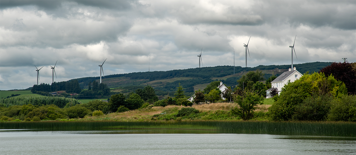 irish countryside wind farm